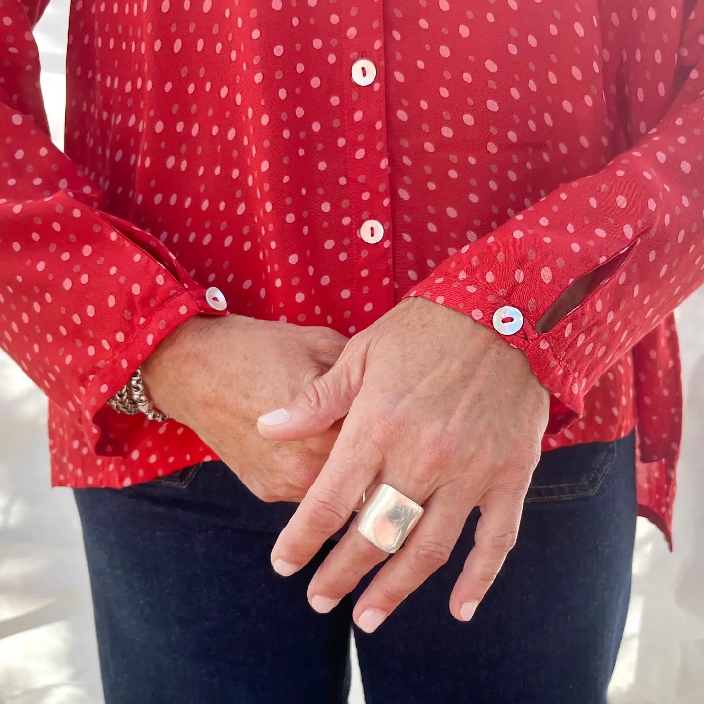 Shirt--Polka Dot, Long Sleeves, Red (Little Journeys)