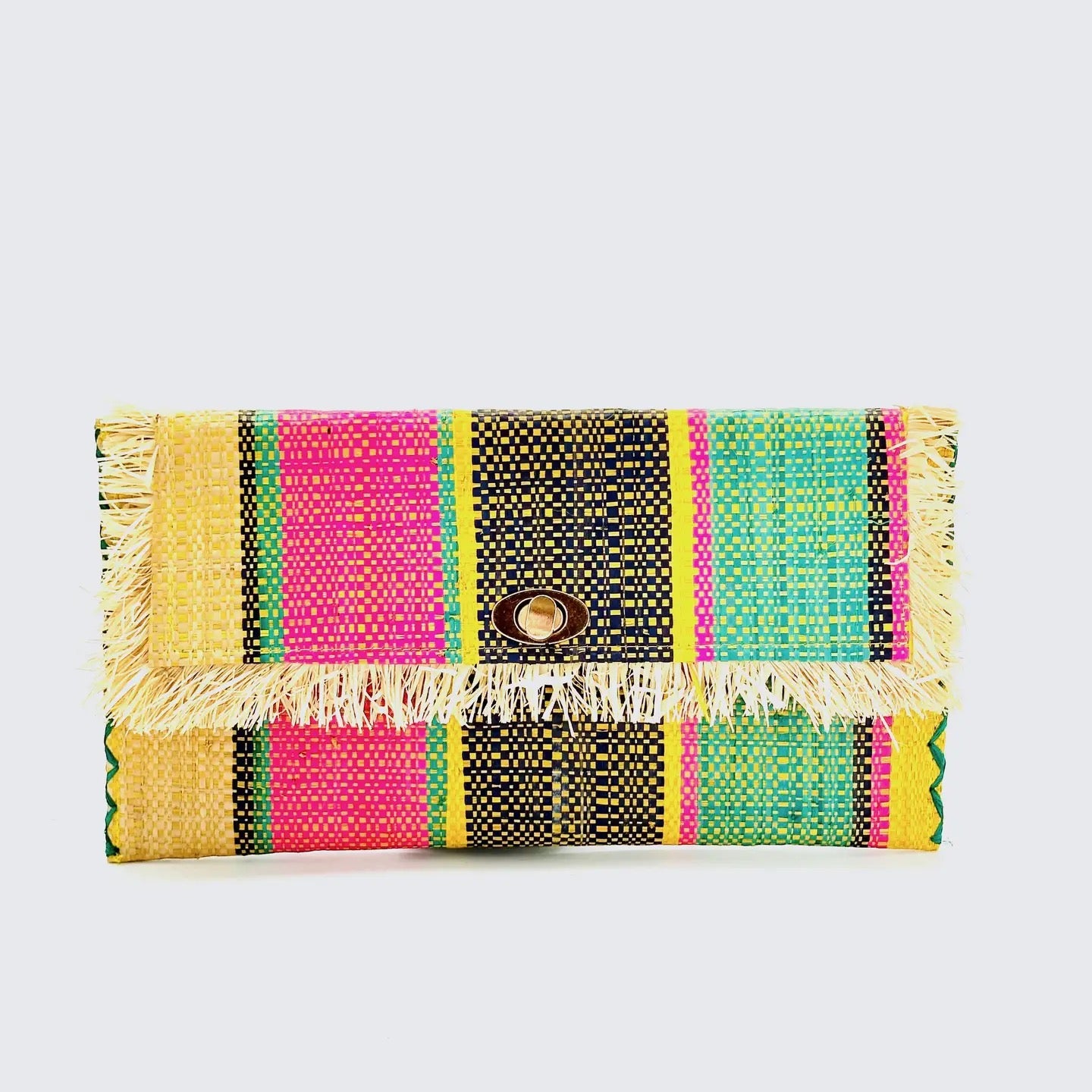 Clutch--Raffia, Striped or Fringe, Many Colors (Shebobo)