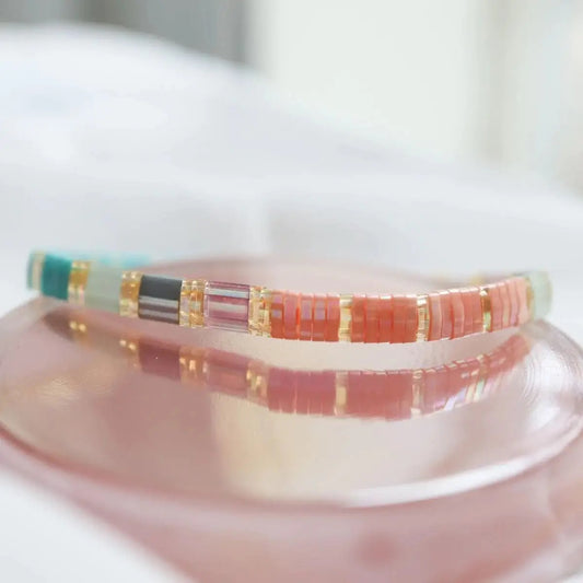 Bracelet--Glass Beads, Flat, Many Colors (Køss Design)
