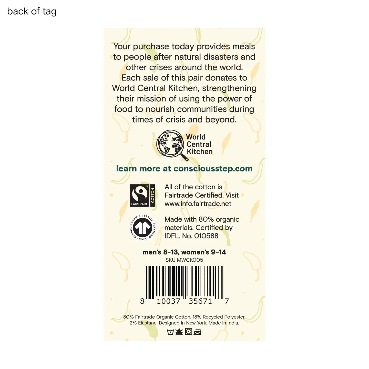 Socks--"Provide Meals" (Conscious Steps)