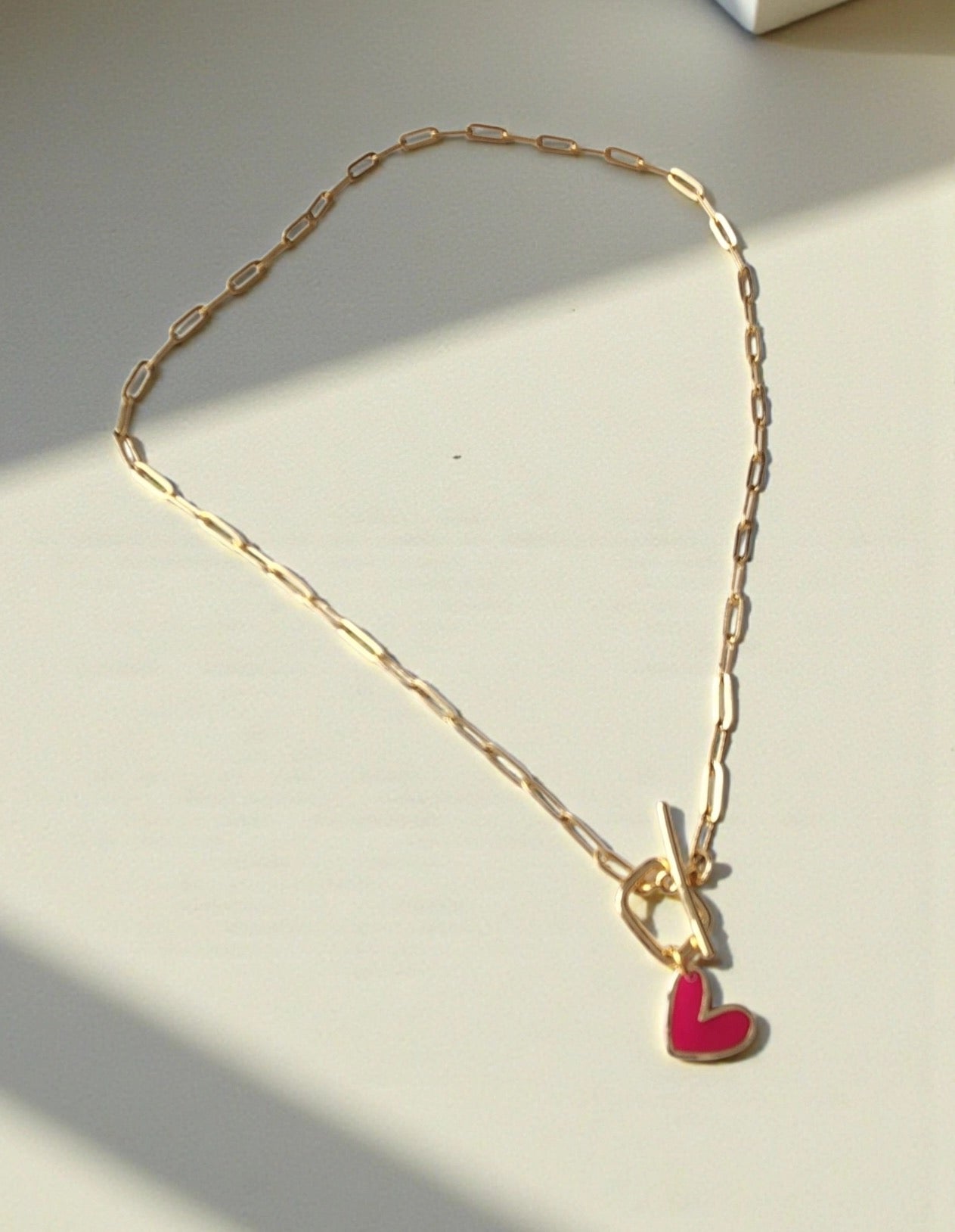 Necklace--Heart, Paperclip, Gold-Plated, 3Colors (Twig & Rue)