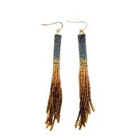 Earrings--Ombre Tassels, Beaded, 5 Colors (Mayana)