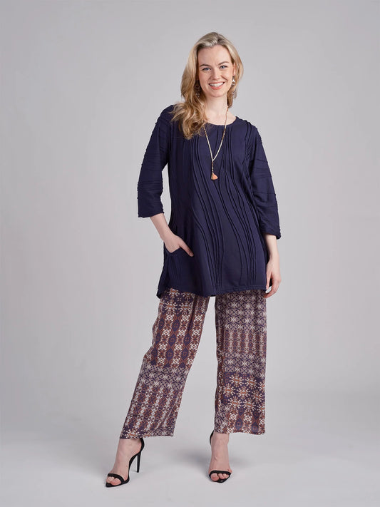 Tunic--"Waves", Cotton, 1 Internal Pocket, Many Colors (Windhorse)