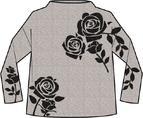 Sweater--"Floral Foliage", Long-Sleeved, Cotton, DOVE (Habitat)