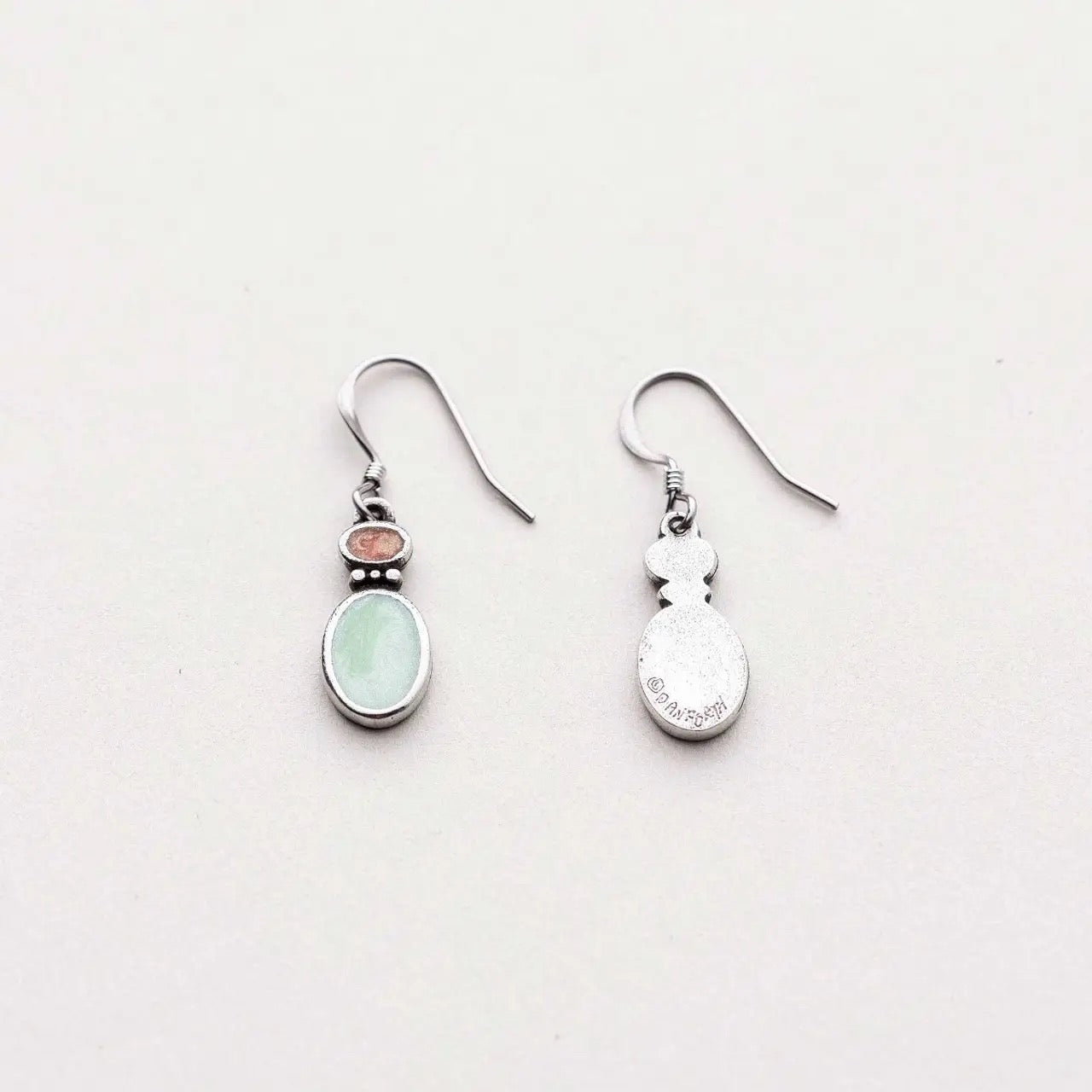 Earrings--"Fusion", Dangle, Pewter & Enamel (Danforth Pewter)