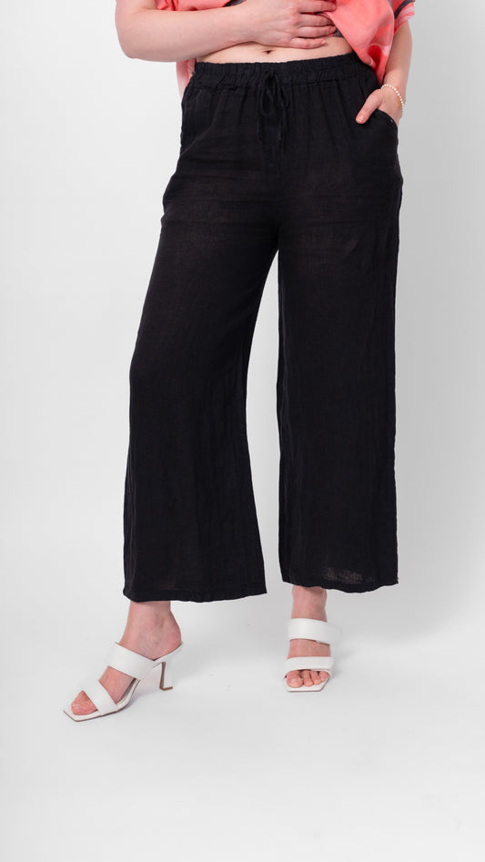 Pants--Straight Leg, Linen, Blue Jeans OR Black (Me & Gee)