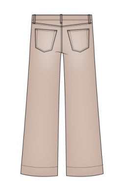 Jeans--"Weekender", Wide Leg, Cropped, Antique Khaki (Liverpool LA)