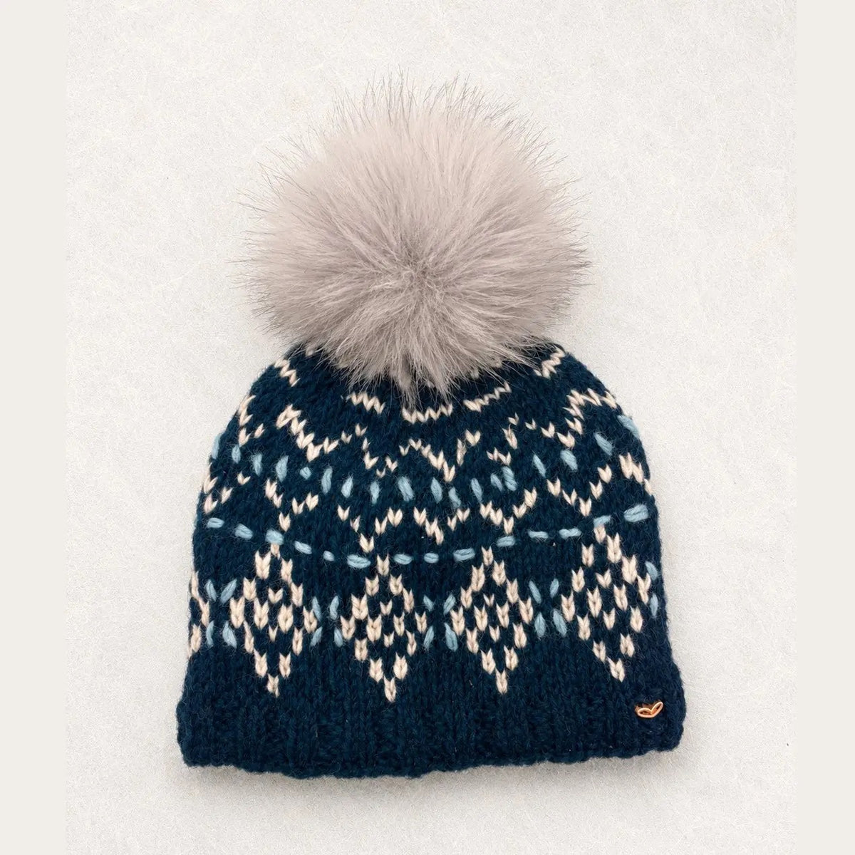 Hat--"Fair Isle", Beanie, Wool--Blue Teal (By Many Hands)