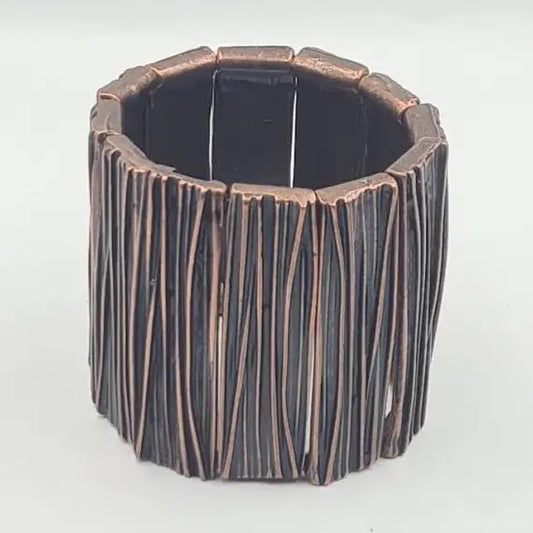 Bracelet--"Bark", Cuff, Copper-Plated Brass (Volare)