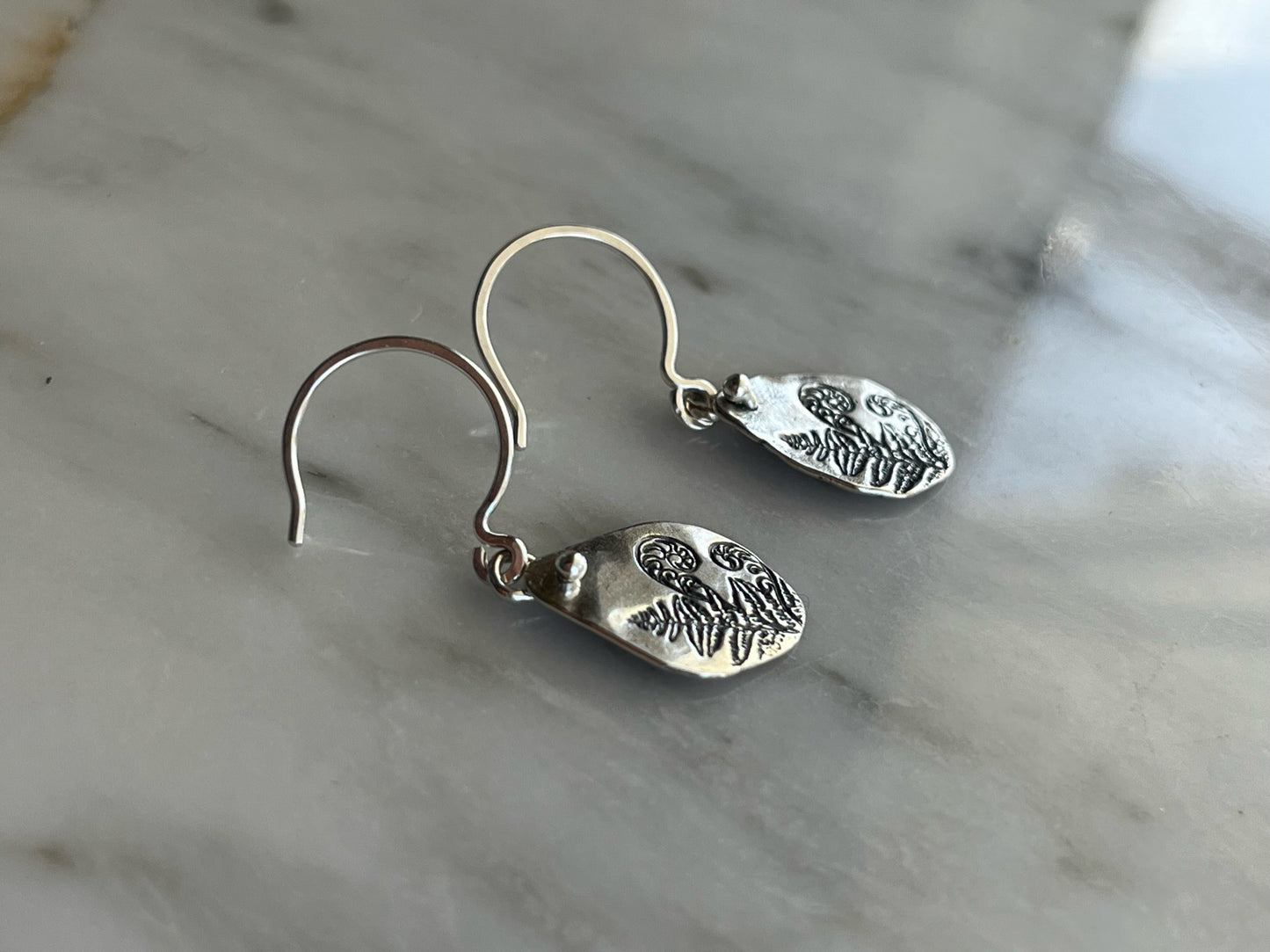 Earrings--Dangle, Fern, Silver (Sojourn Weil)