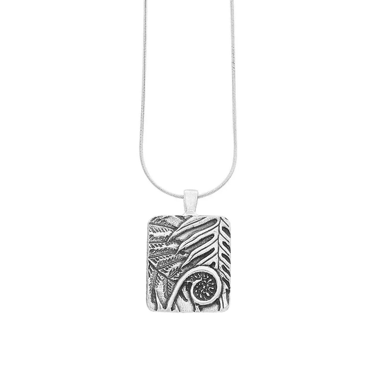 Necklace--"Woodland" (Fern), Dangle, Pewter (Danforth Pewter)