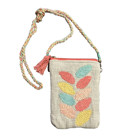 Crossbody--Embroidered, Pastel Flowers (Chloe & Lex)