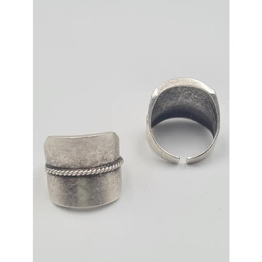 Ring--"With a Twist", Wide Band, Silver-Plated Brass (Volare)