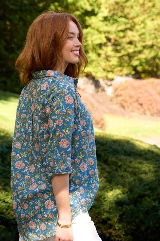 Blouse--"Good Boyfriend", Cotton, Devon Floral (and for Good)