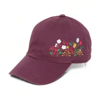 Hat--Ball cap, Floral Embroidered, Cotton, 3 Colors (David and Young)