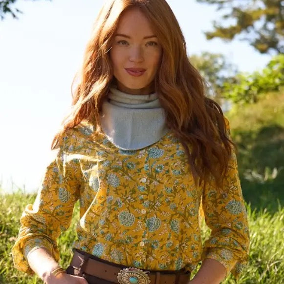Blouse--"Good Boyfriend", Cotton, Floral Sunshine (and for Good)