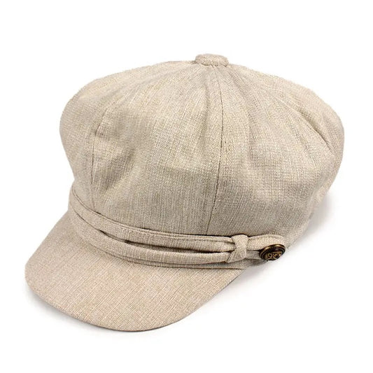 Hat--Newsboy cap, Linen, Denim Blue OR Beige  (David and Young)