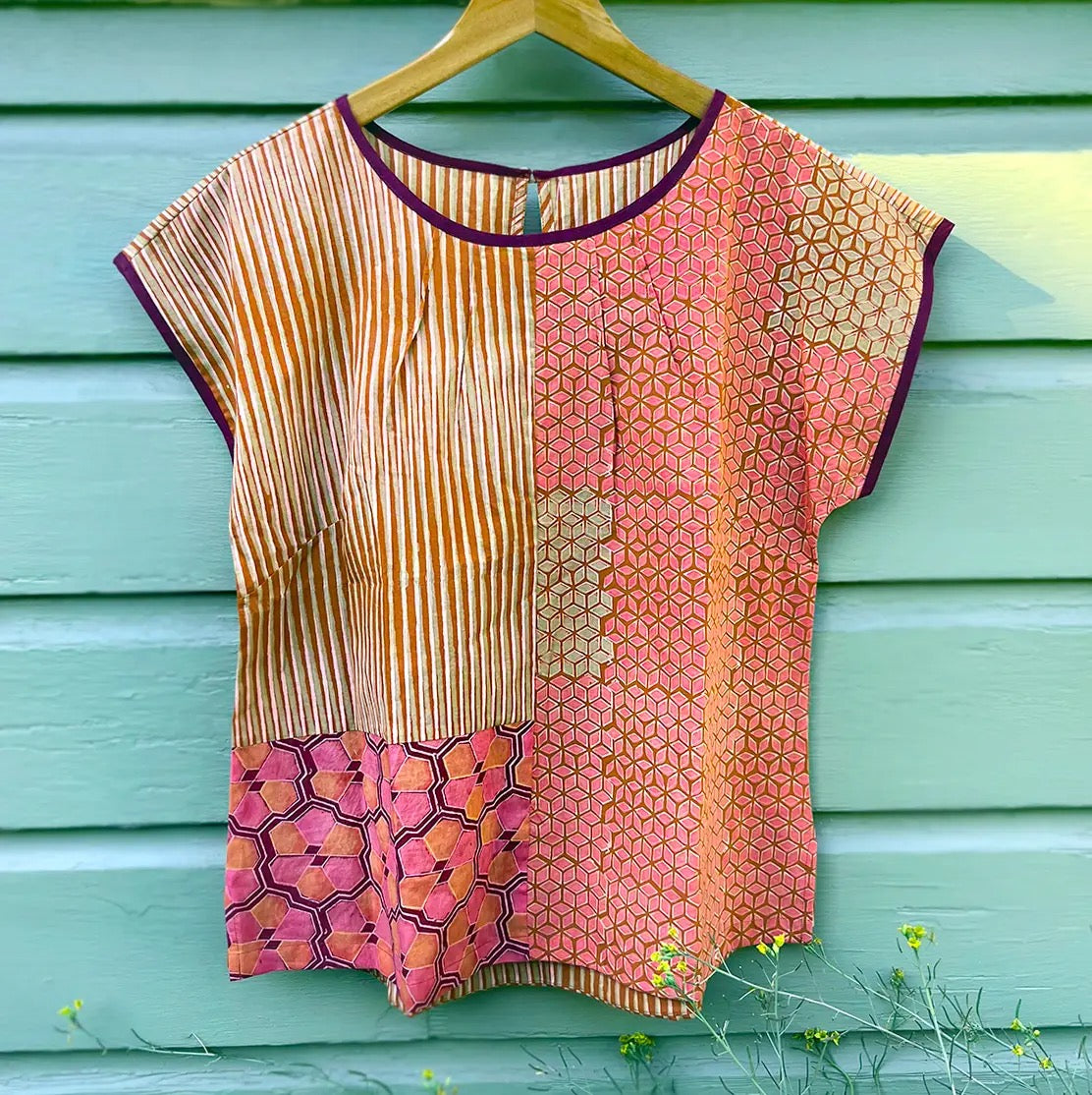 Top--"Moet Diamonds", Sleeveless, Orange (Little Journeys Chicago)