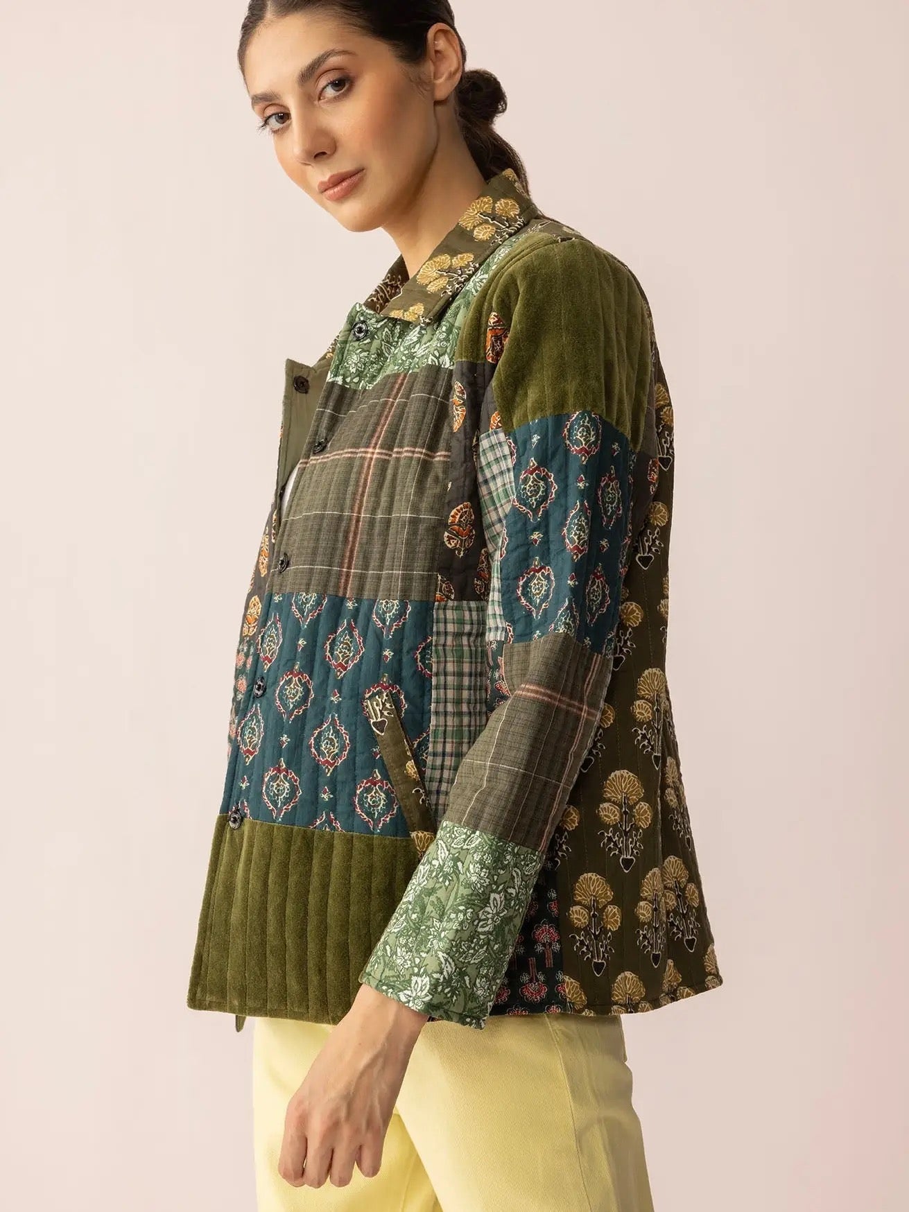 Jacket--"Meadow", Patchwork, Cotton, Greens (Bohera)