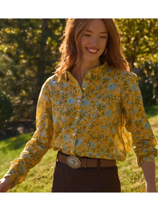 Blouse--"Good Boyfriend", Cotton, Floral Sunshine (and for Good)