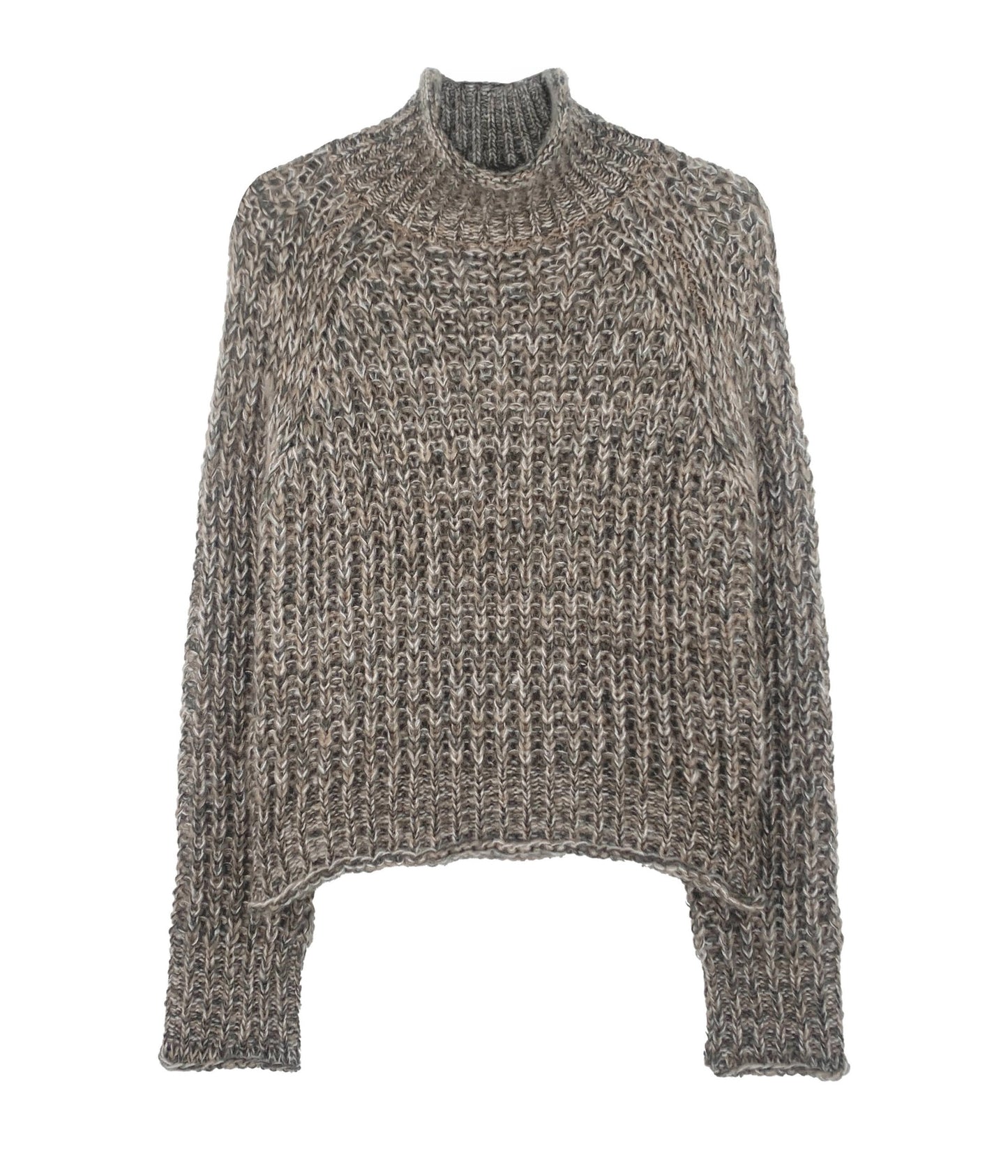 Sweater--"Tara", T-Neck, Marled, Indigo Coast OR Bold Ink (Wooden Ships)