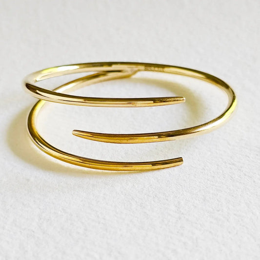 Bracelet--"Talon", Triple Prong-Swirl, Brass (Bisjoux)