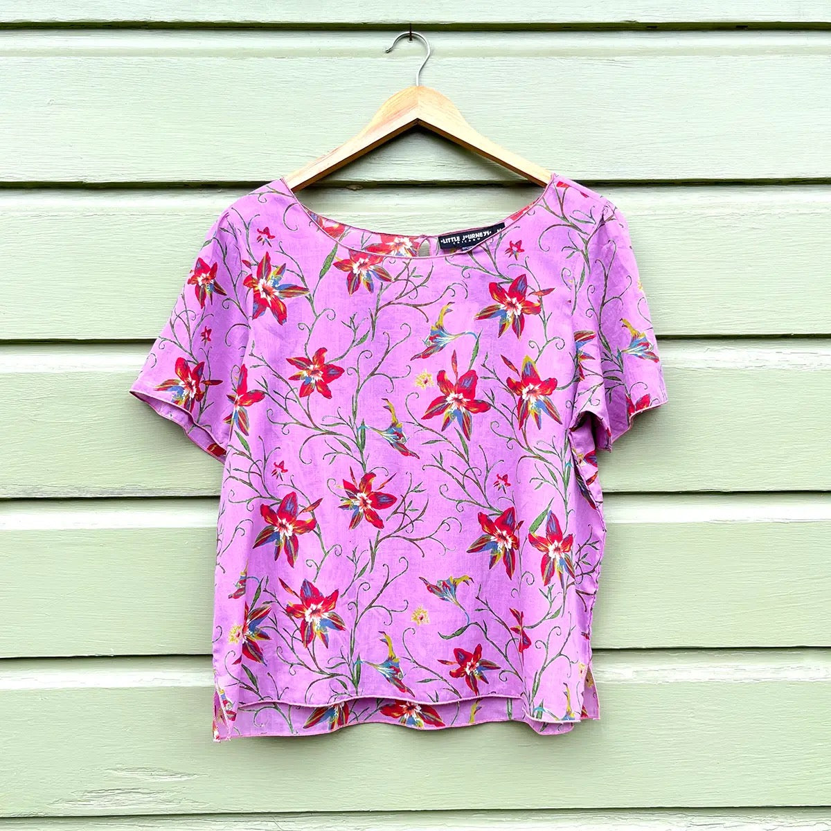 Blouse--"Twilly", ShortSleeve, Petal Pink (Little Journeys Chicago)