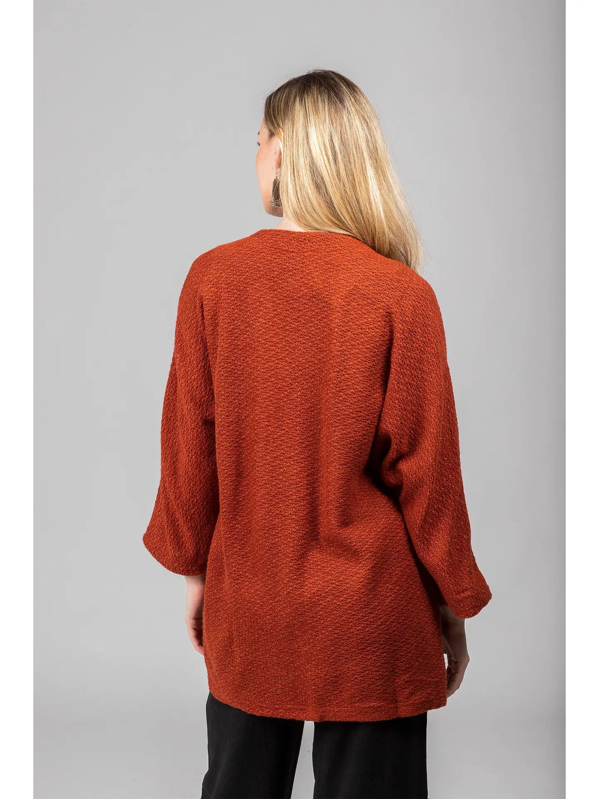 Cardigan--"Pocket", Open Front, RUST (Windhorse Trading)