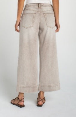 Jeans--"Weekender", Wide Leg, Cropped, Antique Khaki (Liverpool LA)