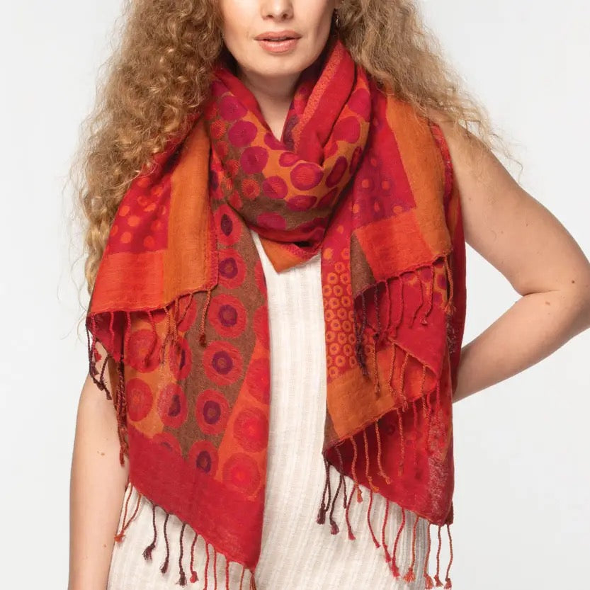 Shawl/Scarf--"Kalya", Wool-Cotton, Many Colors (Sevya Handmade)
