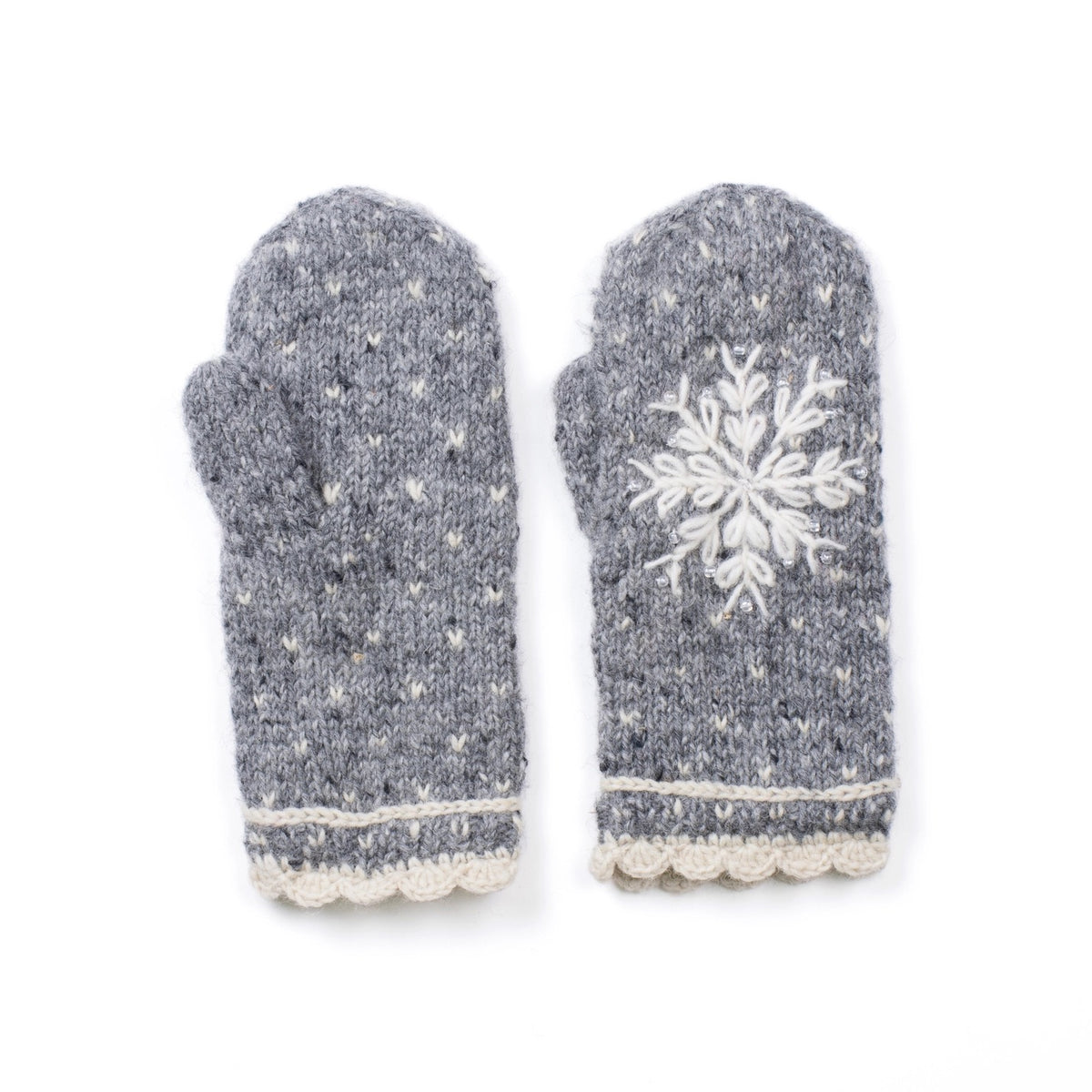 Mittens--Anoushka"--Snowflake, Embroidered, 4 Colors (Lost Horizons Knitwear)