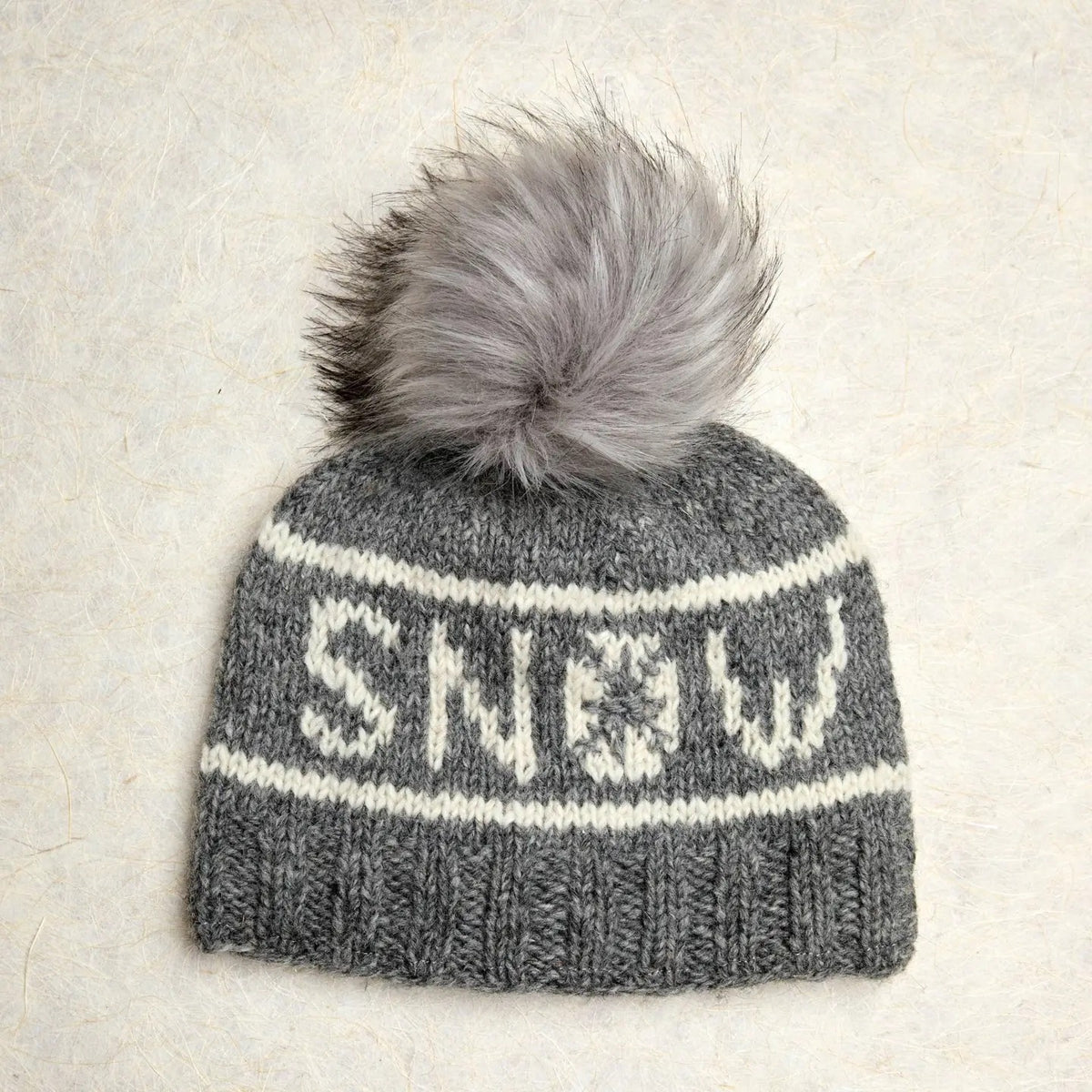 Hat--"Snow", Beanie, Wool --Blue OR Grey (By Many Hands) (Copy)