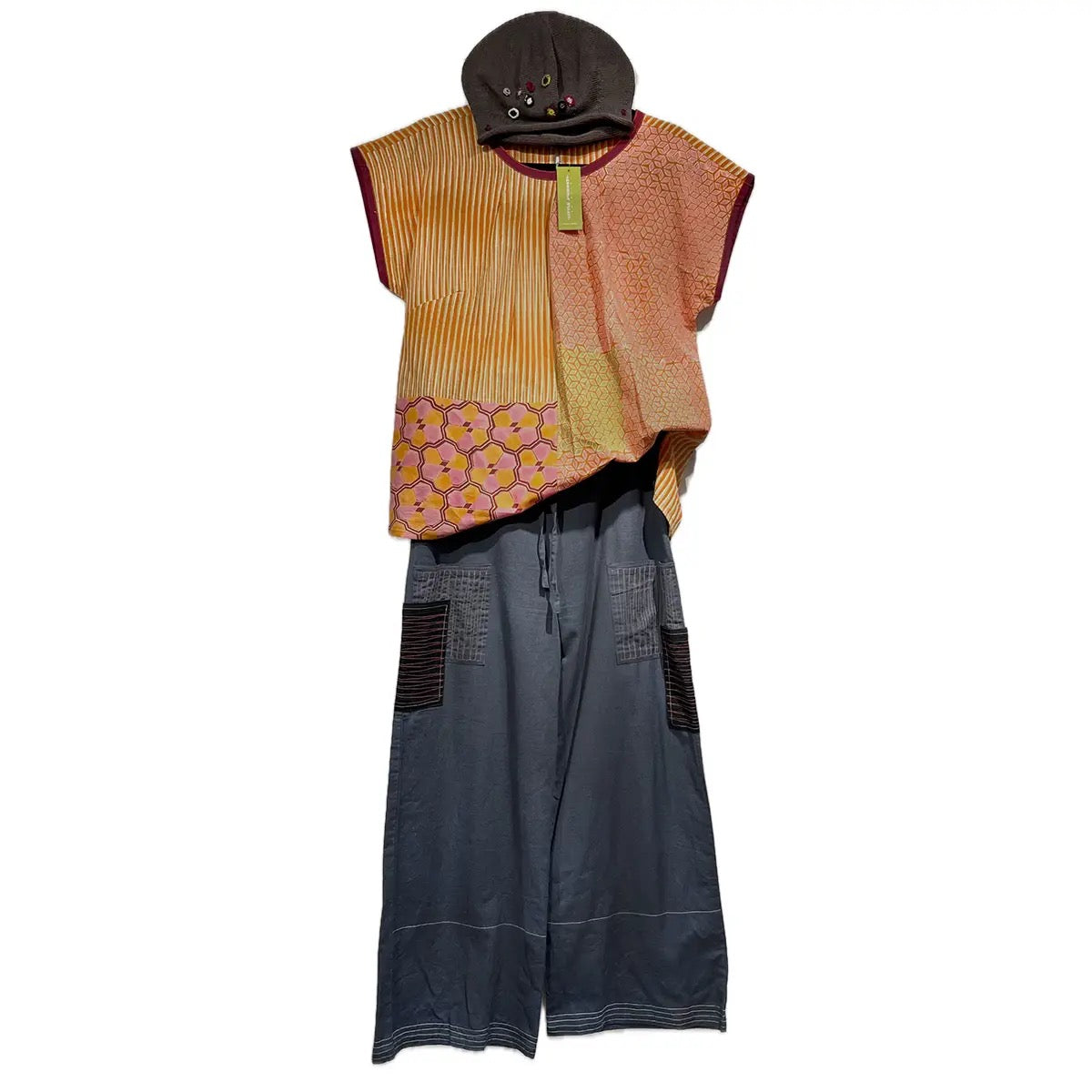Top--"Moet Diamonds", Sleeveless, Orange (Little Journeys Chicago)