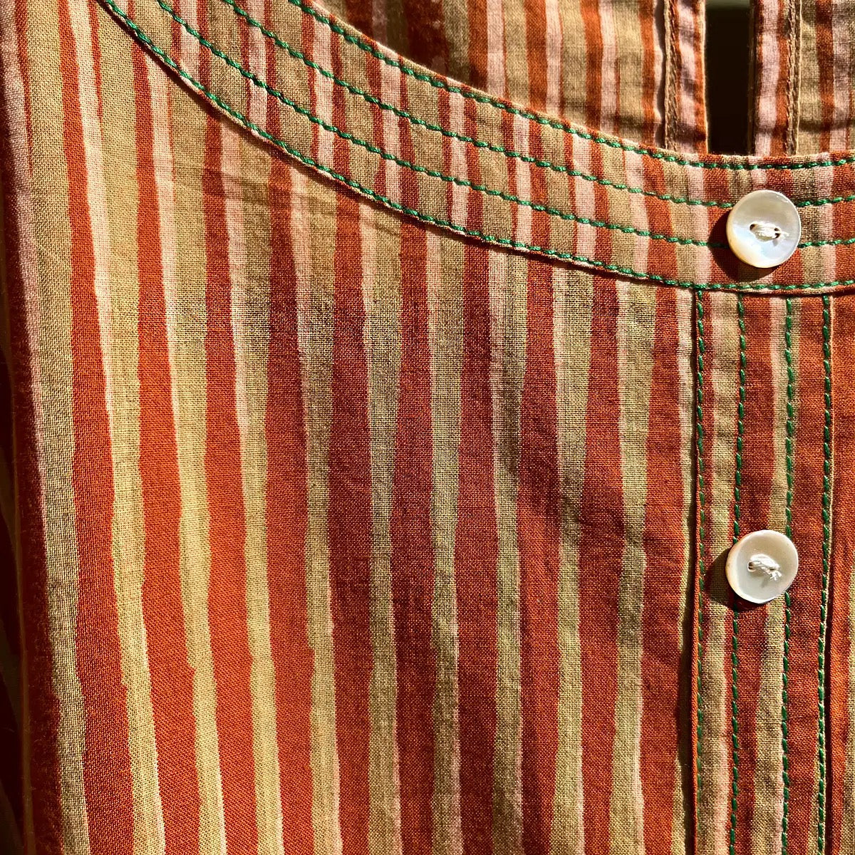 Top--"Paulina", Sleeveless, Stripes-Orange (Little Journeys Chicago)