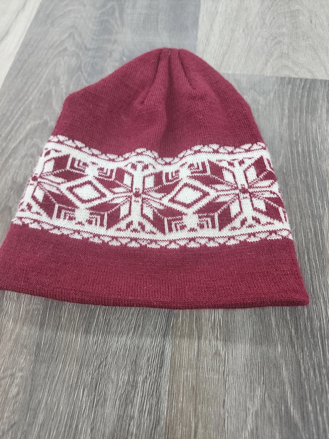 Hat--"Nordic Snowflake", Beanie, Alpaca--Evergreen, Royal Blue or Red (Suncrest Orchard Alpacas)