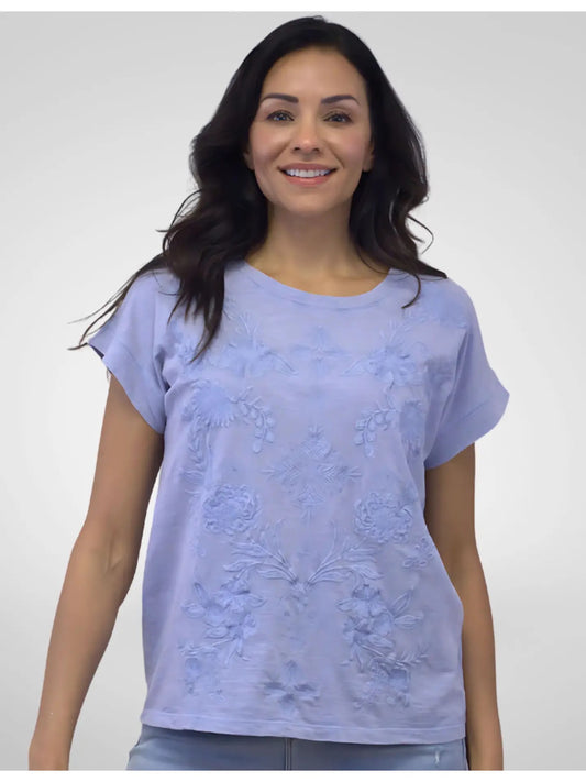 Shirt--"Cassidy", Tee, Embroidered, Bamboo OR Blue Heron (Caite & Kyla SEO)