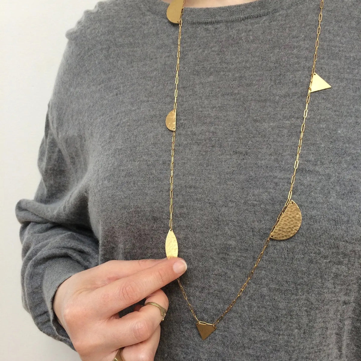 Necklace--"Geo Dance", Gold-Plated (Tilly Doro)