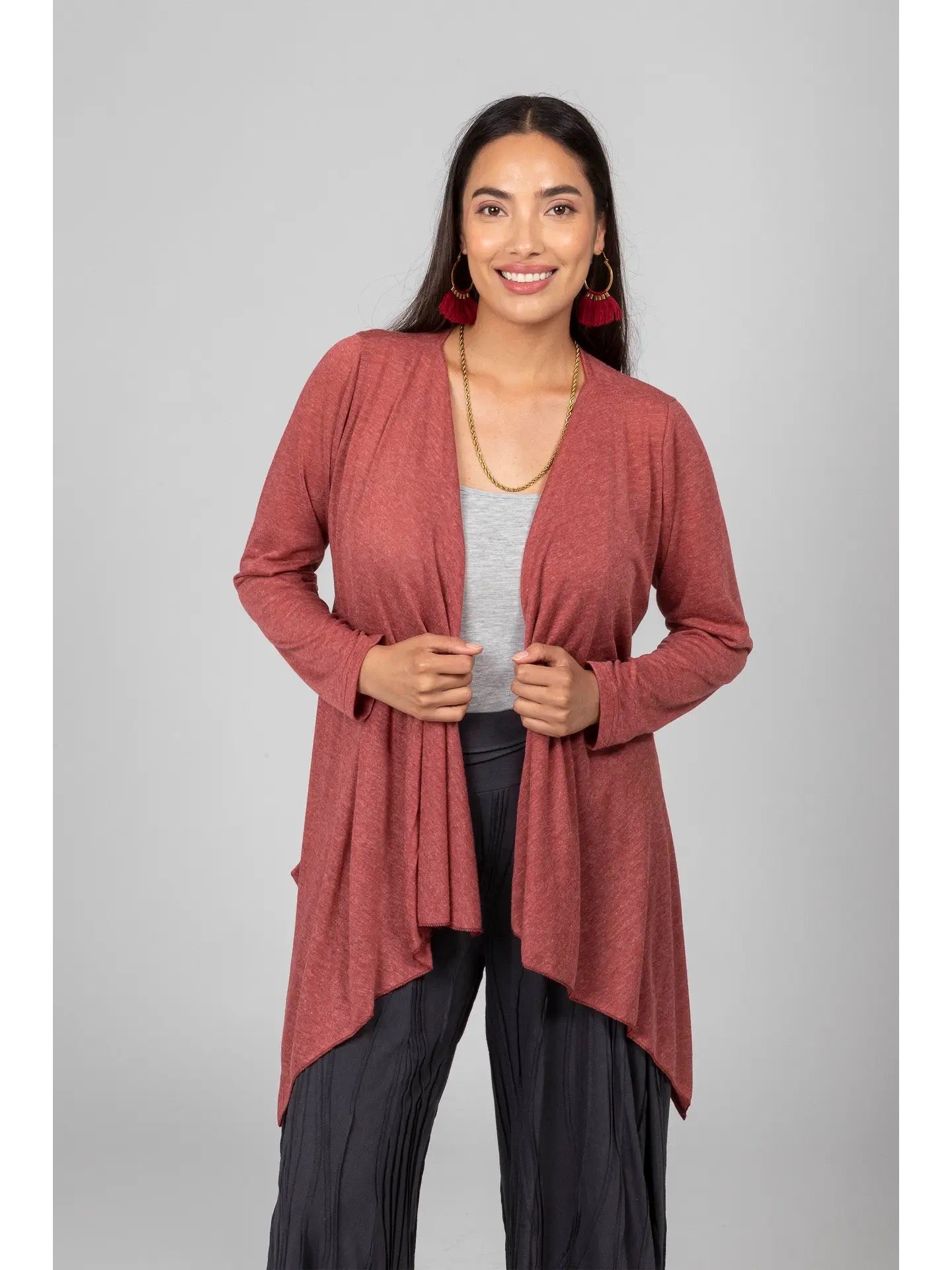 Cover Up--Open-front, Viscose, Rose Gold OR Charcoal (Windhorse Trading Co)
