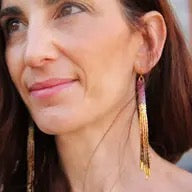 Earrings--Ombre Tassels, Beaded, 5 Colors (Mayana)