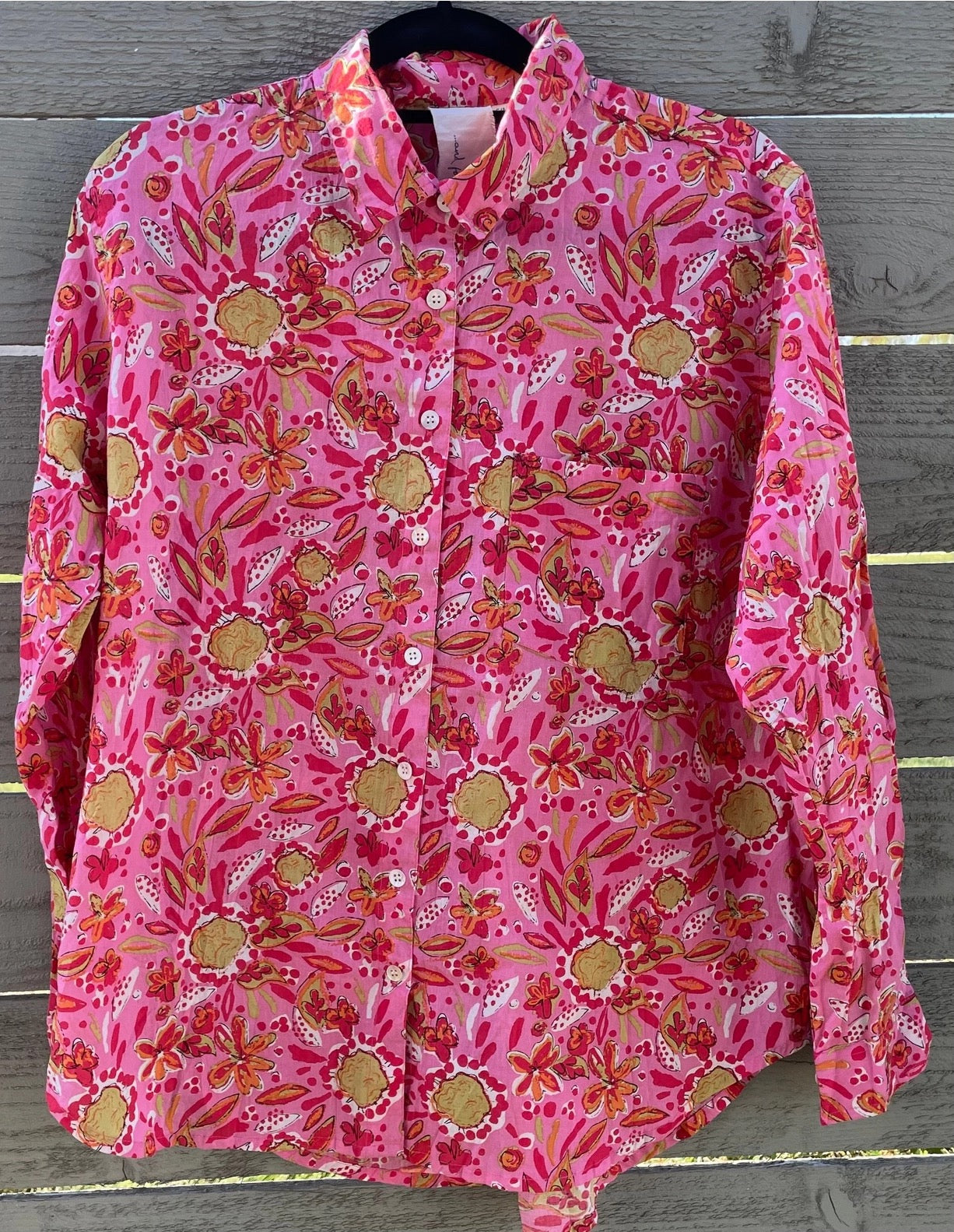 Blouse--"Good Boyfriend", Cotton, Mira Floral Pink (and for Good)