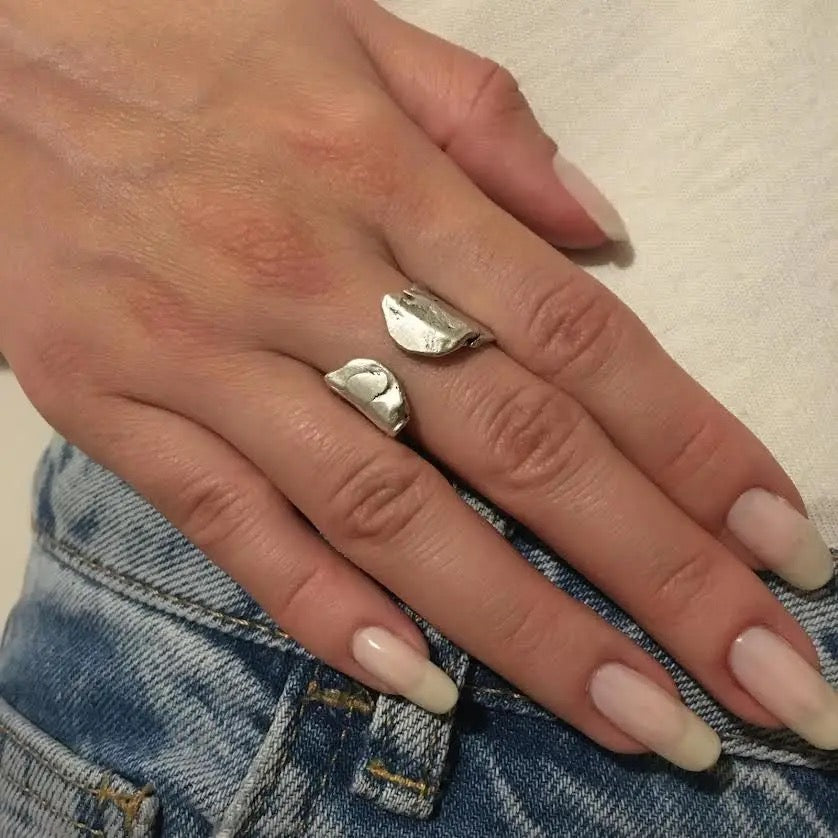 Ring--"Rustic River", Brass/Silver-Plated Brass OR Gold-Plated Brass (Volare)