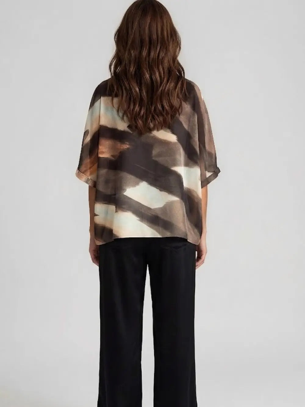 Topper--"Capri" Poncho, Sheer, "Relic"--Brown/Black (AMB Designs)