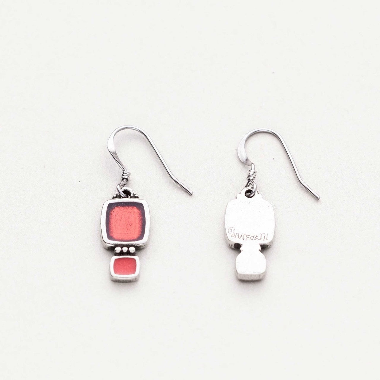 Earrings--"Harmony", Dangle, Pewter & Enamel, 4 Colors (Danforth Pewter)
