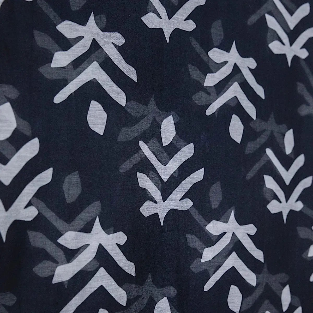 Scarf--Batik, Cotton-Silk, Black & White (Marigold Rowy)