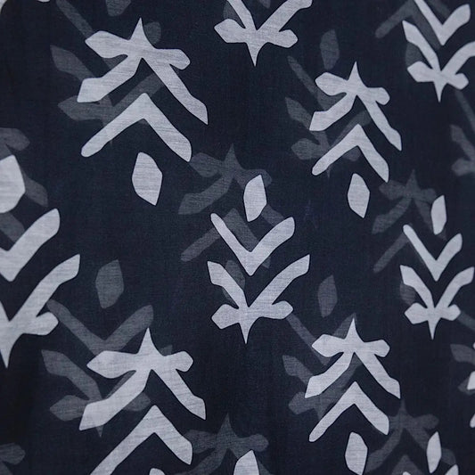 Scarf--Batik, Cotton-Silk, Black & White (Marigold Rowy)