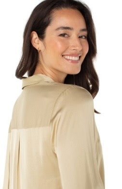 Blouse--Button-Front, Collar, Gold (Liverpool LA)