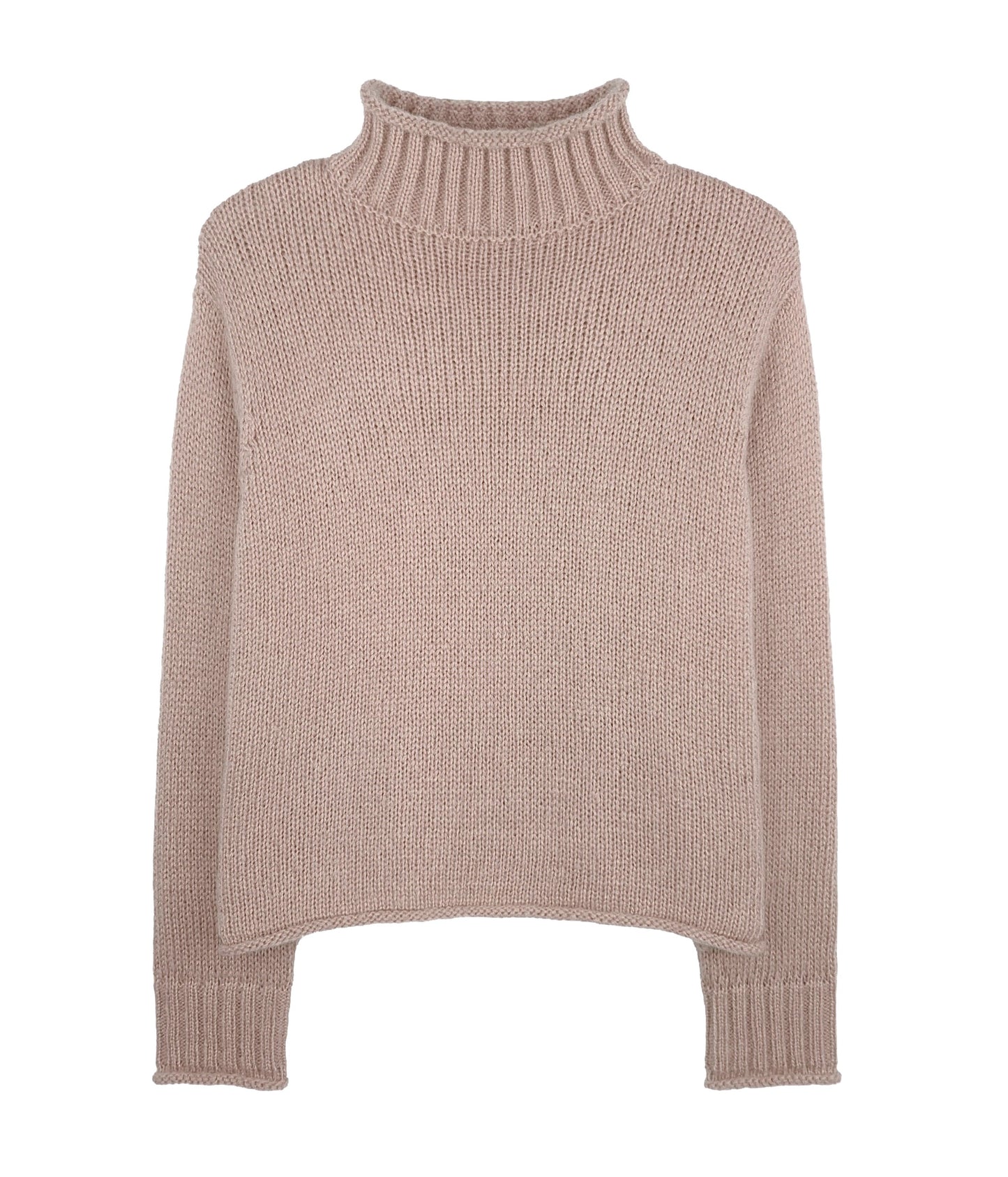 Sweater--"Hutton", Mock T-Neck, Chunky, Husky Beige (Wooden Ships)