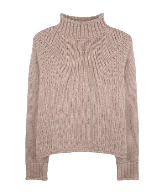 Sweater--"Hutton", Mock T-Neck, Chunky, Husky Beige OR Gunmetal Grey (Wooden Ships)