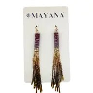 Earrings--Ombre Tassels, Beaded, 5 Colors (Mayana)