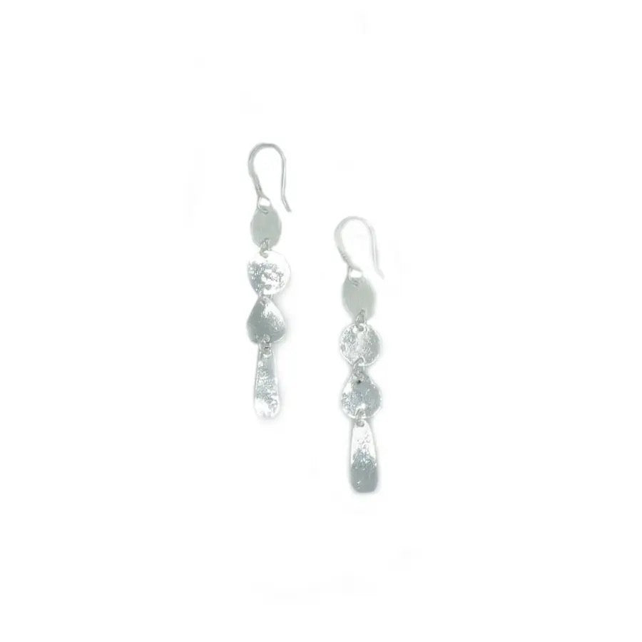 Earrings--"Stacked Pebbles", Brass OR Silver (Fair Anita)